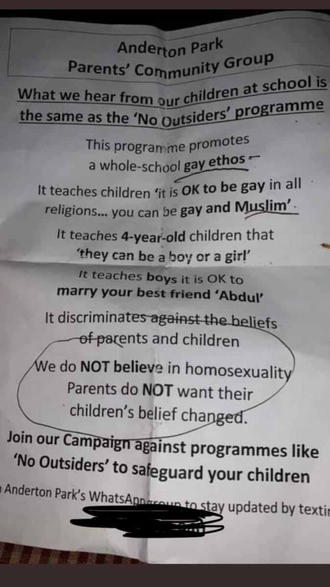 school antigay leaflet