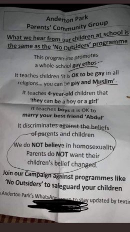 school antigay leaflet