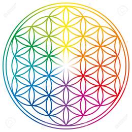 Flower of Life with rainbow gradients